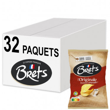 Biscuits Apéritif - Chips Bret’s Nature L’Originale 30g - 32 Paquets