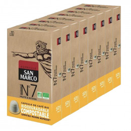 Capsule Nespresso Compatible Biodégradable et compostable Café Bio San Marco N°7 - 8 Boîtes - 80 capsules