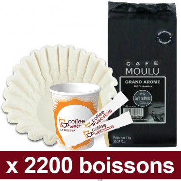 Café Moulu Café de Paris Grand Arome Arabica : Pack Pro "Large" - 2200 boissons