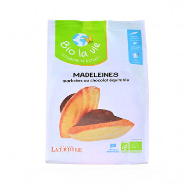 Biscuit en gros Madeleine Bio La Vie Marbrées au chocolat emballées individuellement - 54 Madeleines