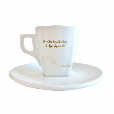 Tasse à café expresso en porcelaine + sous tasse - Voisin - par 6
