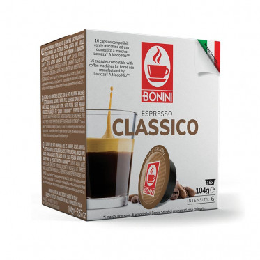Capsules Lavazza A Modo Mio Compatible Café Bonini Espresso Classico - 16 capsules