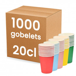 Gobelet en carton 20 cl mutlicolor - par 50