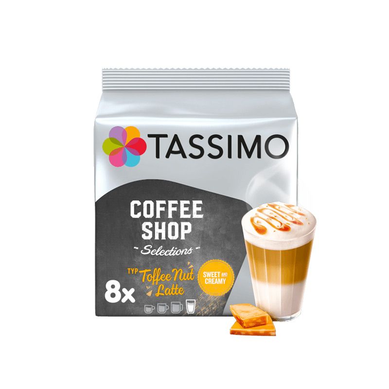 Tassimo Coffee Shop Toffee Nut Latte Café Lait Caramel Noisette par 8