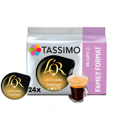 Capsule Tassimo L'Or Espresso Café Long Classic Format Familial - 5 paquets - 120 capsules