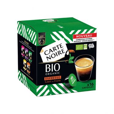 Capsule Dolce Gusto Compatible Café Bio Carte Noire Espresso Bio - 16 capsules