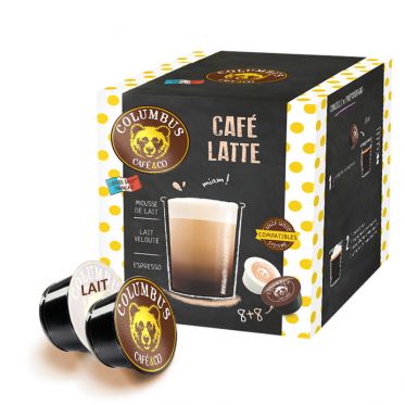 Capsule Dolce Gusto Compatible Café Gourmand Latte Columbus Café - 8 boissons
