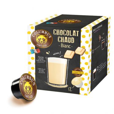 Capsule Dolce Gusto Compatible Columbus Chocolat Blanc Chaud - 12 Capsules