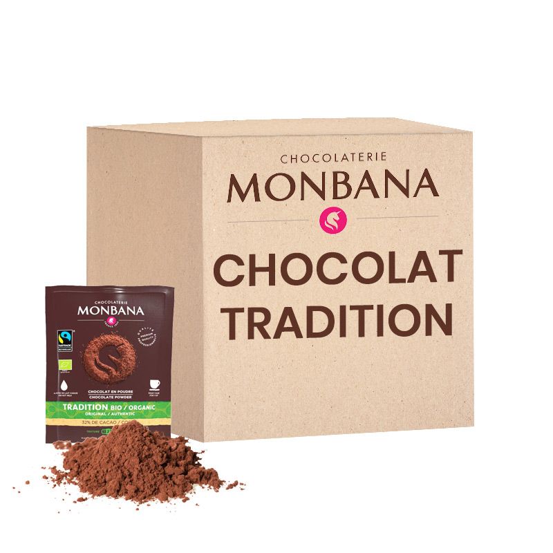 Monbana Tradition Chocolat Chaud Bio et équitable - 100 dosettes