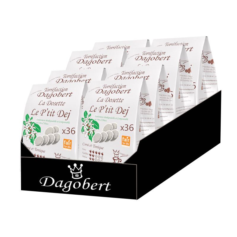 Les Cafés Dagobert -- Dosettes décaféiné  100% arabica, bio et équitable - dosette
