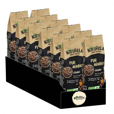 Café en Grains Bio Naturela Pur Arabica - 6 paquets - 3 kg