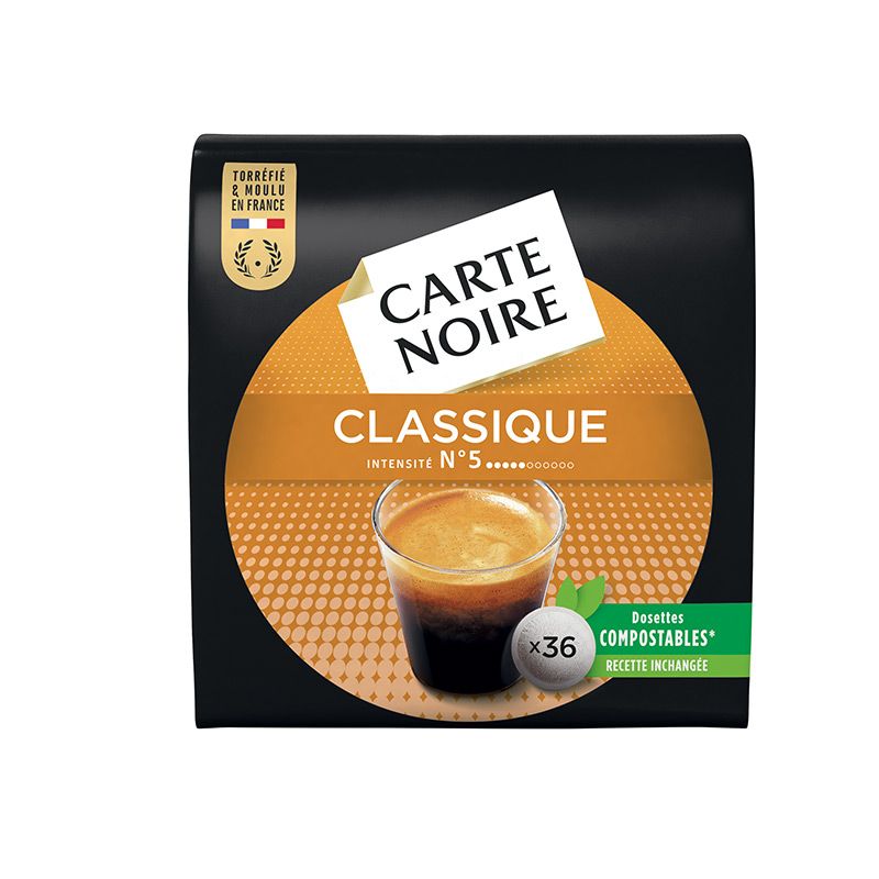 Achat Carte Noire Café dosettes bio classique intensité 5, 60 dosettes