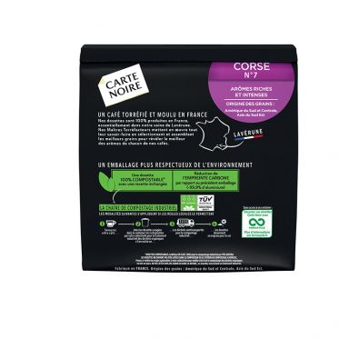 Dosette Senseo compatible Café Carte Noire n°6 Café Corsé - 3 paquets - 108 dosettes