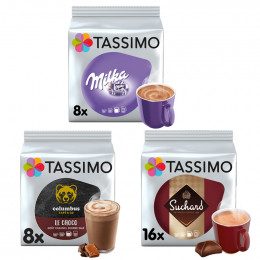 Pack Découverte Capsule Tassimo Chocolat chaud - 3 paquets - 32 boissons