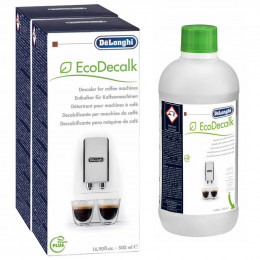 Détartrant Ecologique DeLonghi EcoDecalk DLSC500 pour Machine Expresso - Lot de 2 x 500 ml
