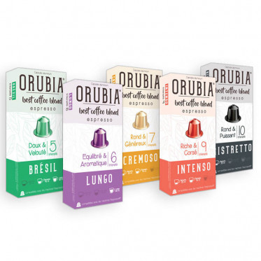 Pack Découverte Capsule Nespresso Compatible Orubia - 50 capsules