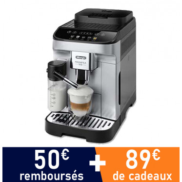 Machine à café en grains DeLonghi Magnifica EVO FEB 2961.B Noir - 3 kgs de café Premium OFFERTS