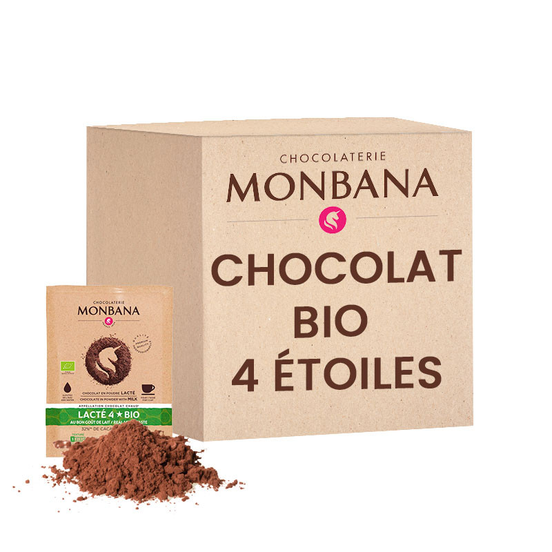 Monbana Chocolat Chaud Bio 4 Etoiles - 100 dosettes