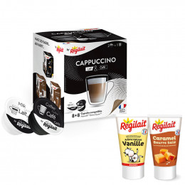 Pack Découverte Capsules Dolce Gusto compatible Cappuccino Gourmand Régilait - 16 capsules