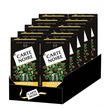 Capsule Nespresso Compatible Café Carte Noire Lungo Bio - 10 boites - 100 capsules