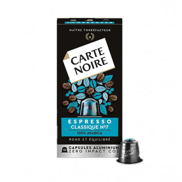 Capsule Nespresso Compatible Café Carte Noire n°7 Espresso Classique - 10 Capsules