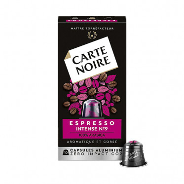 Capsule Nespresso Compatible Café Carte Noire n°9 Espresso Intense 10 boites - 100 Capsules