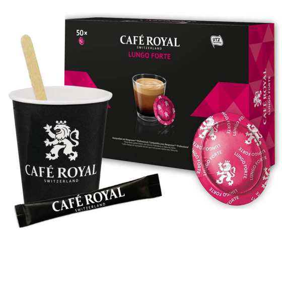 Capsule Nespresso Pro Compatible Café Royal Lungo Forte - Pack Pro "Medium" - 600 boissons