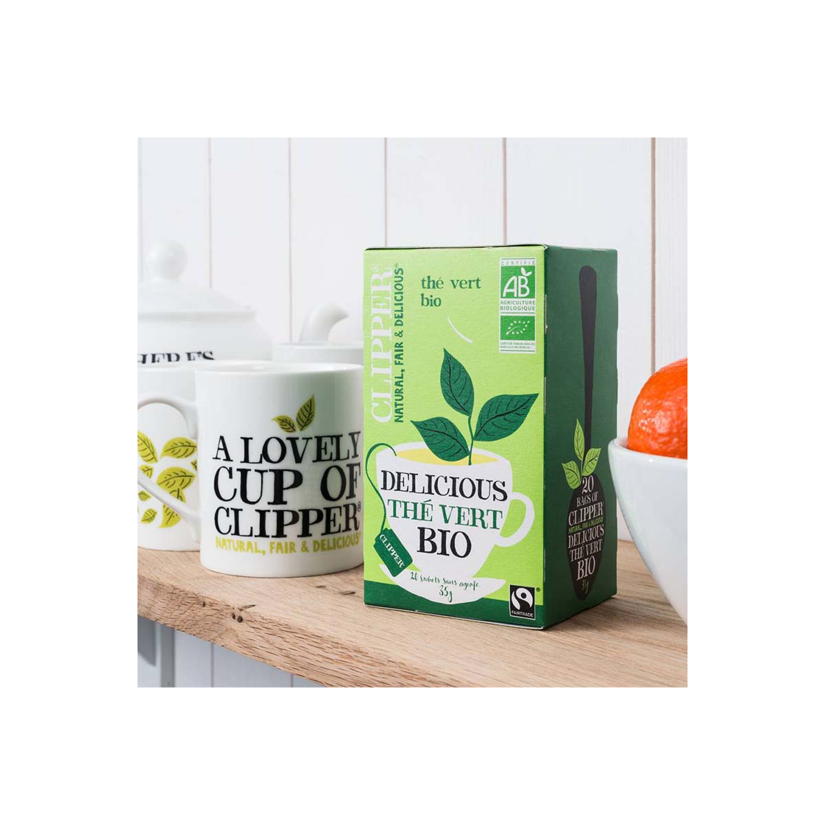 Clipper : Thé Vert Bio Vert Nature - 20 sachets - Coffee-Webstore