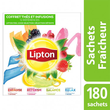 Coffret de Thés et Infusions Lipton 12 variétés - 3 coffrets - 540 sachets