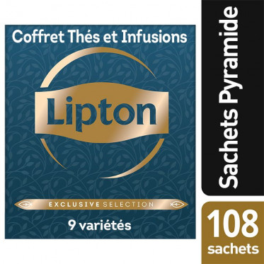 Coffret de Thés et Infusions Exclusive Sélection Lipton 9 variétés - 3 coffrets - 324 sachets pyramide