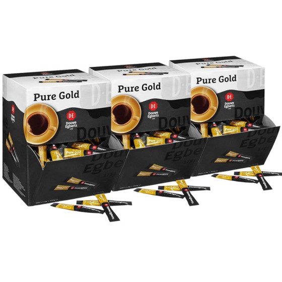 Café Soluble Douwe Egberts Pure Gold - 3 boites - 600 sticks