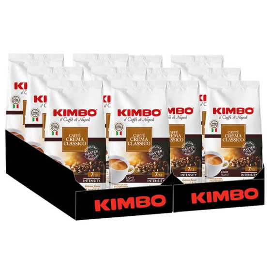 Café en Grains Kimbo Crema Classico - 12 paquets - 12 Kg