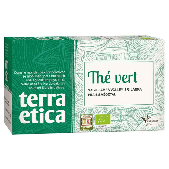 Thé Vert Bio Terra Ética Sri Lanka - 6 boites - 120 sachets