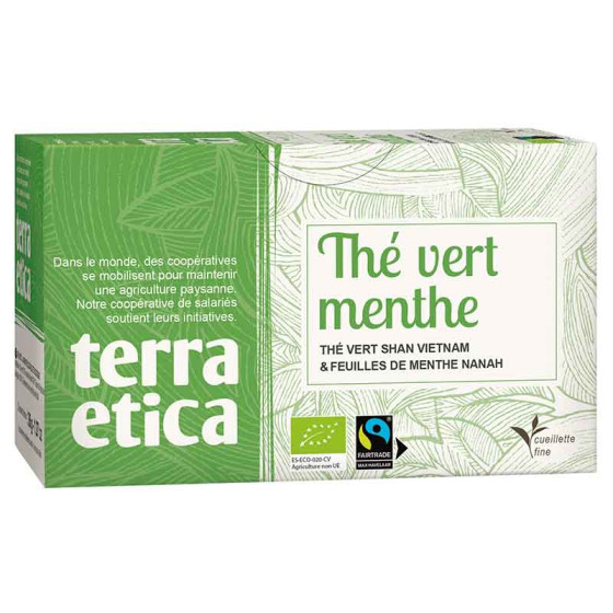 Thé Vert Bio Terra Ética Menthe Vietnam - 6 boites - 120 sachets