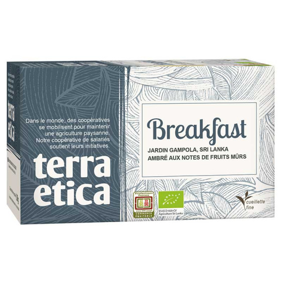 Thé Noir Bio Terra Ética Breakfast Sri Lanka - 6 boites - 120 sachets
