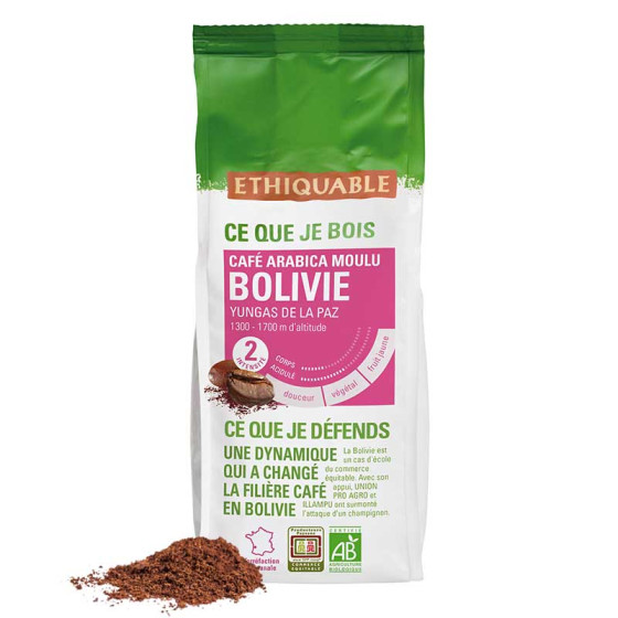 Café Moulu Bio Éthiquable Bolivie - 4 paquets - 1 Kg