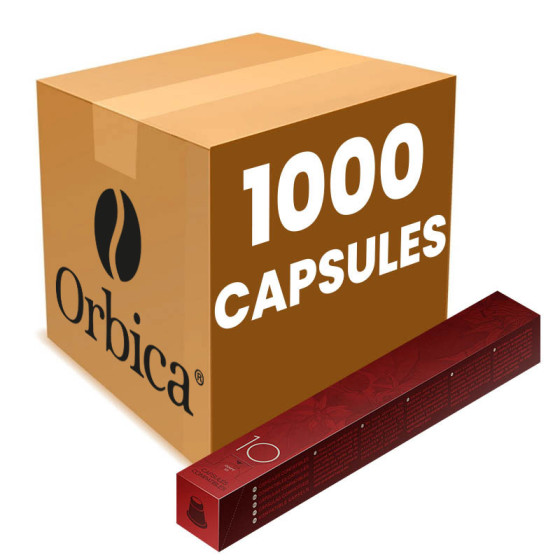 Capsule Nespresso Compatible Café Orbica Intenso - 100 tubes - 1000 capsules