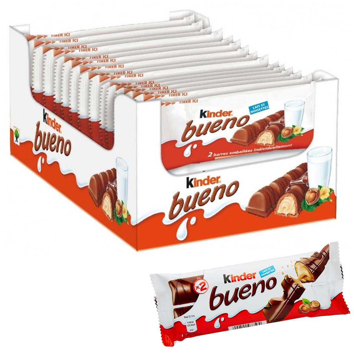 Kinder Bueno 30 Barres Chocolat et Noisette : Achat en Ligne -  Coffee-Webstore