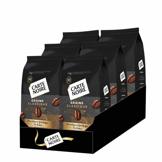 Café en Grains Carte Noire Classique - 6 paquets - 6 kg