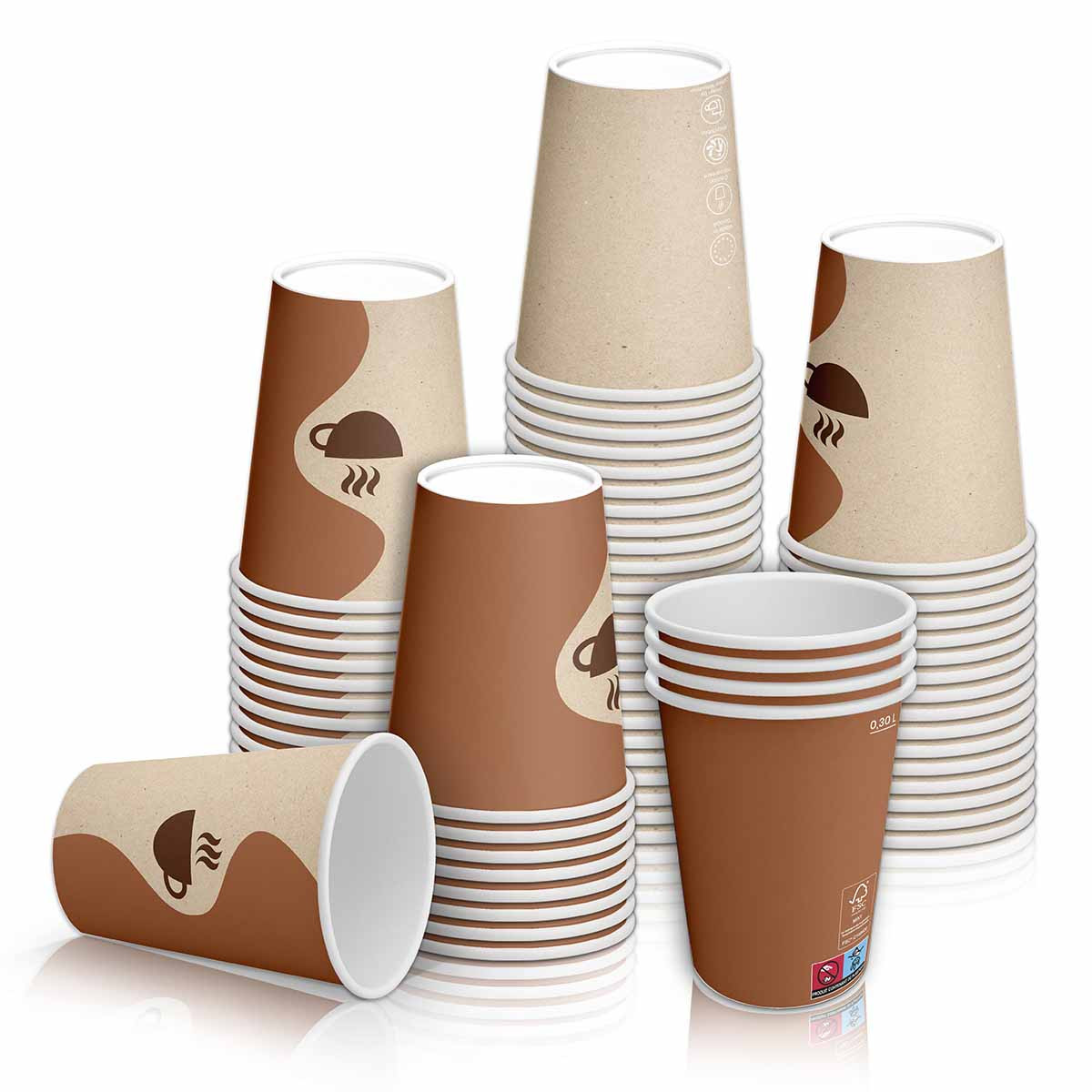 Tasse à café en carton jetable double parois écologique et compostable