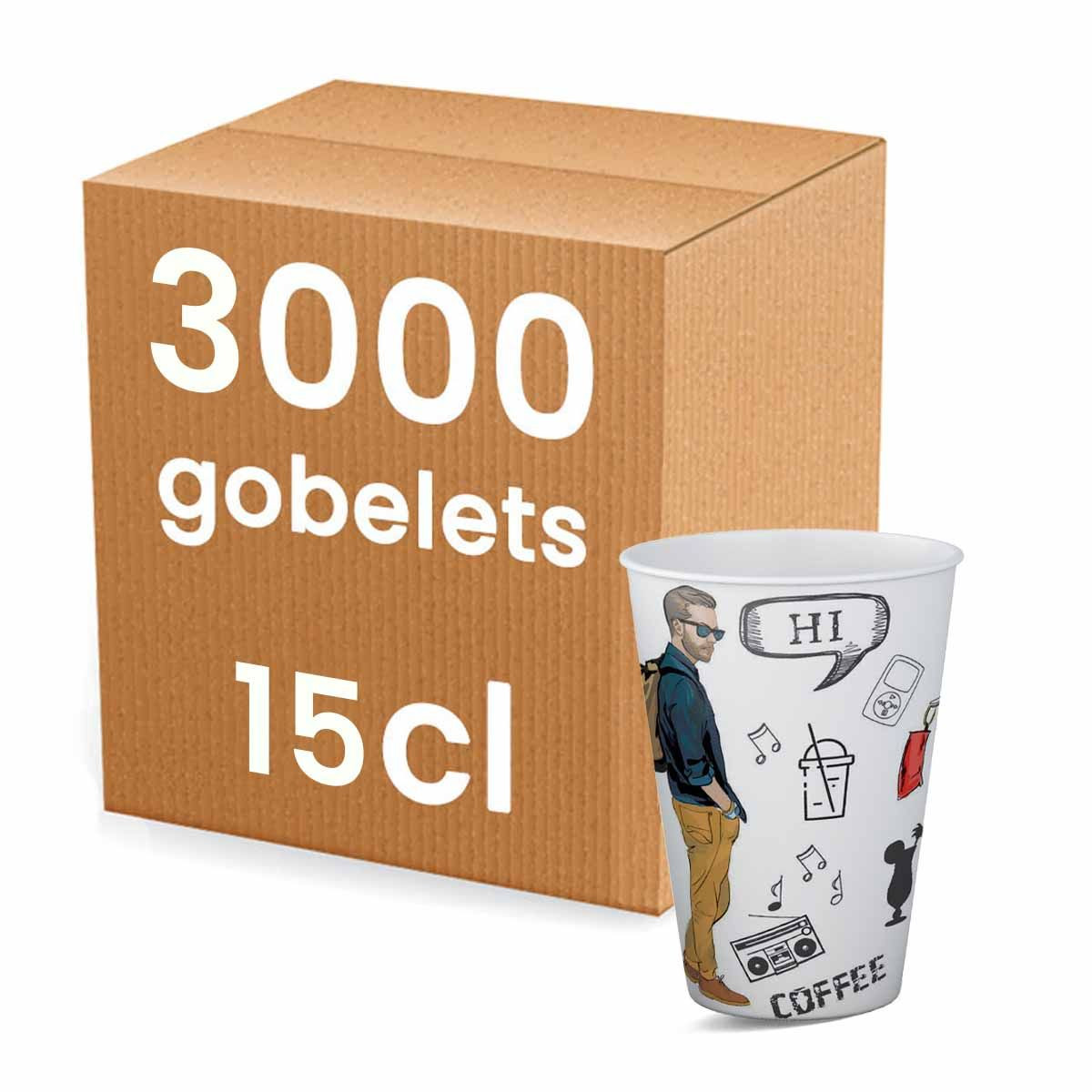 El Café - 100 Gobelets carton 20cl - El Cafe Shop