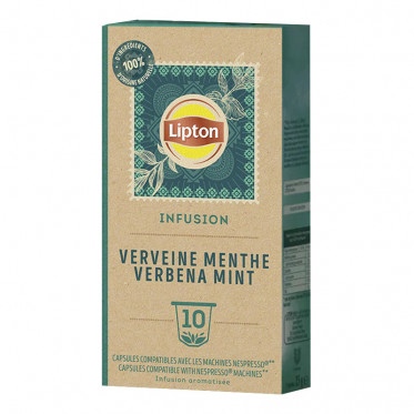 Capsule Nespresso Compatible Infusion Lipton Verveine Menthe - 16 boites - 160 capsules