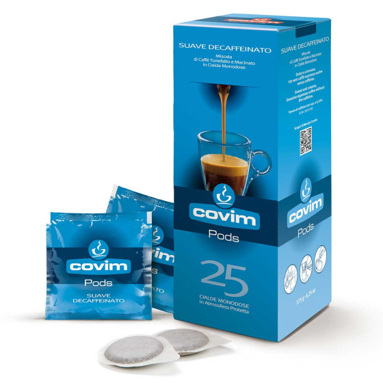 Dosette ESE Café Covim Espresso Suave Décaféiné - 25 dosettes emballées individuellement