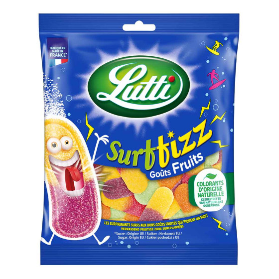 Bonbon Lutti Surffizz aux fruits 100 gr - Carton de 12 paquets