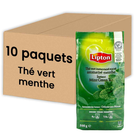 Thé Instantané Distributeur Automatique Lipton Thé Vert Menthe - 10 paquets - 5 Kg