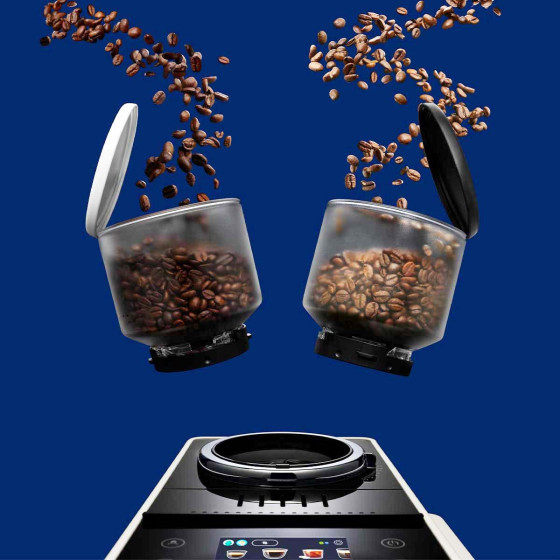 Machine à café en grains Delonghi Rivelia FEB4435.W Blanc Arctique avec 2 bacs à grains