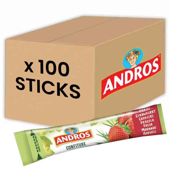 Confiture Andros de Fraise 20 gr - Carton de 100 sticks