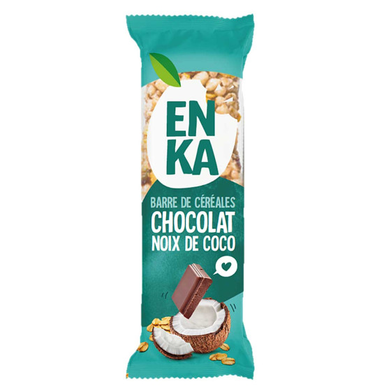 Barre de Céréales Enka Chocolat Noix de Coco - Boite distributrice de 20 barres