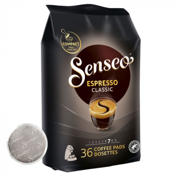 Dosette Senseo Espresso Classic 100% Arabica - 6 paquets - 216 dosettes compostables