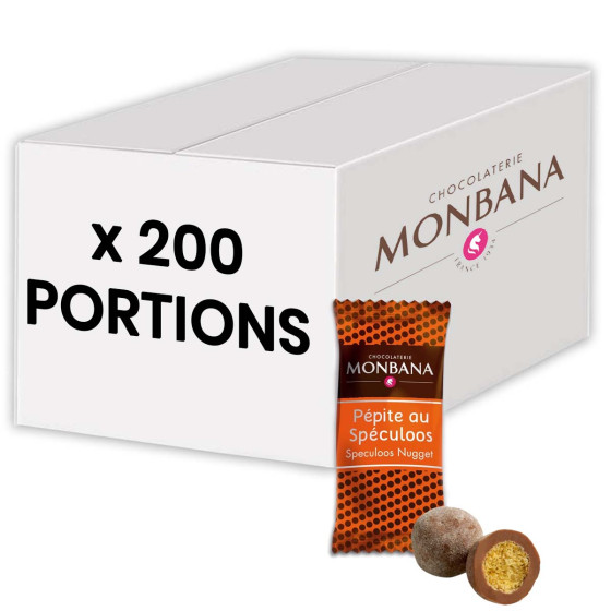 Chocolat Monbana Pépite au Speculoos - Carton de 200 chocolats emballés individuellement